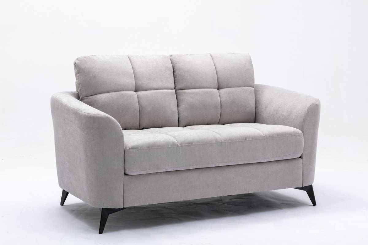 Light Gray Upholstered Loveseat K2911
