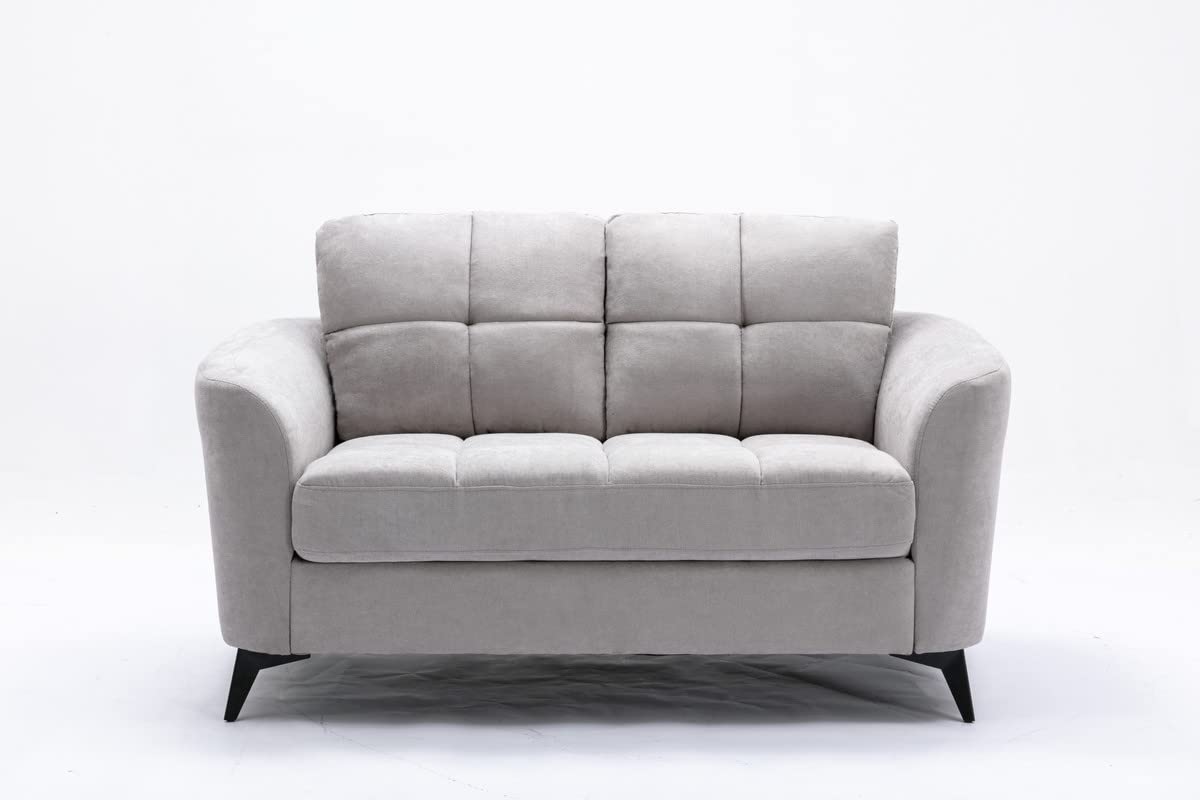 Light Gray Upholstered Loveseat K2911