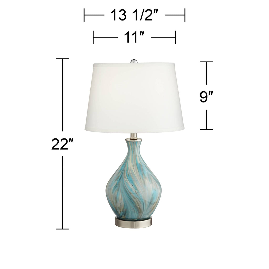 22" Art Glass Table Lamps Set of 2 D60726