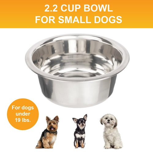 2.2 Cup Stainless Steel Dog Bowls Set of 2 S570216