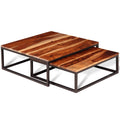 Two Piece Nesting Solid Sheesham Wood Coffee Table Set R97388