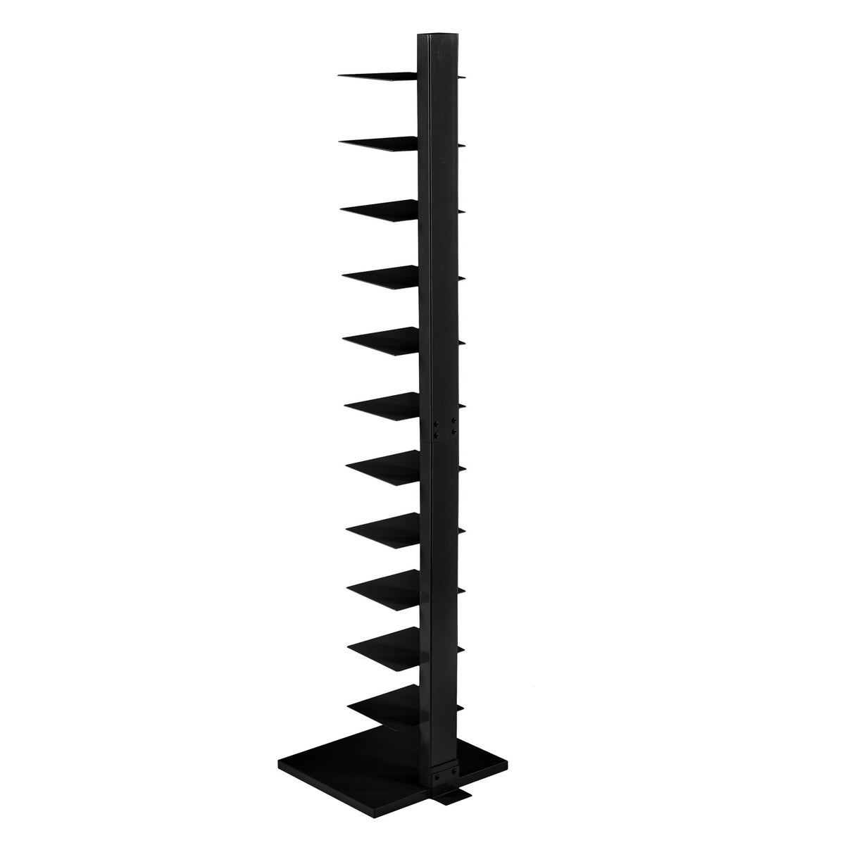 Black 12 Shelf Metal Book Tower I128