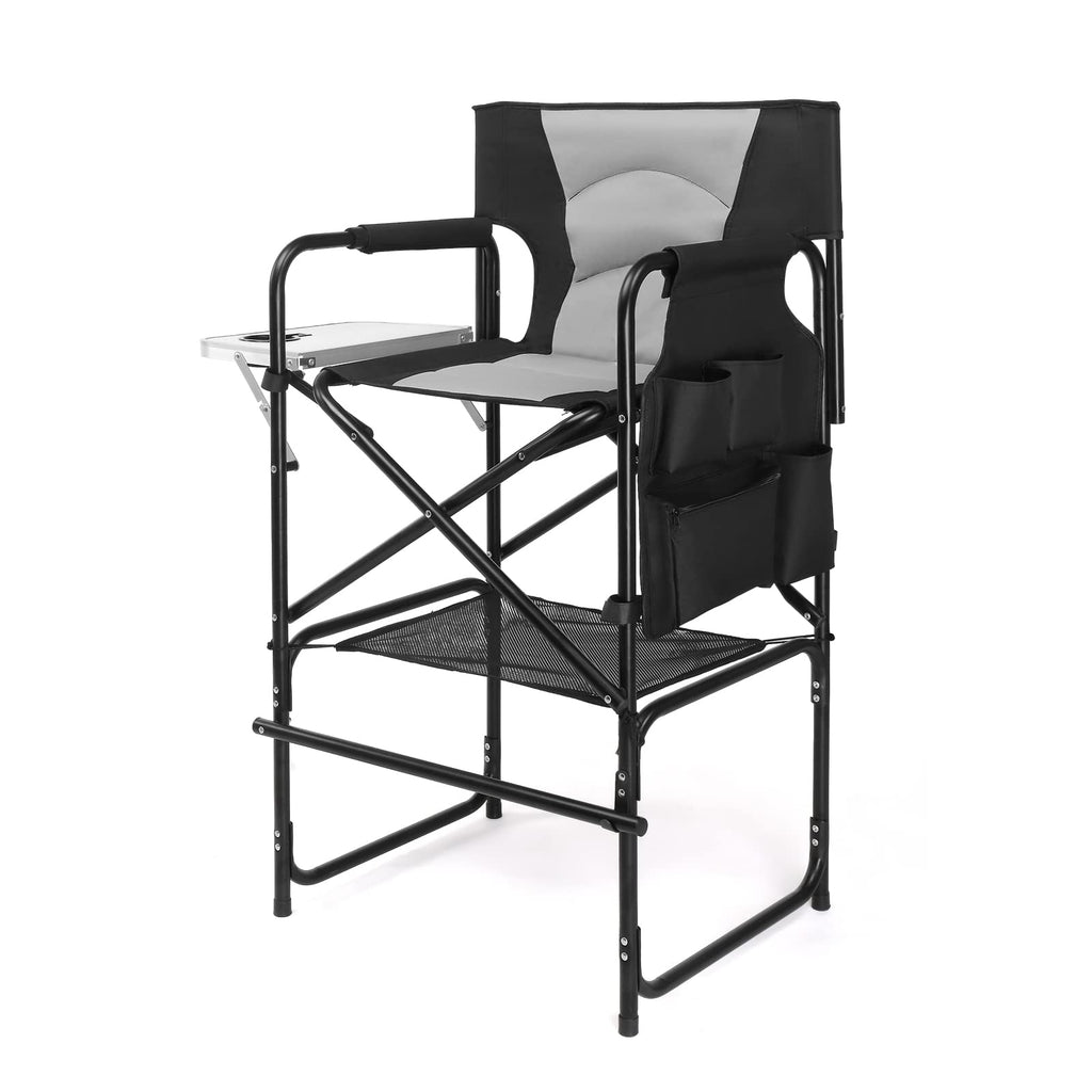 Extra Tall Portable Folding Makeup Artist Chair with Side Table B4595