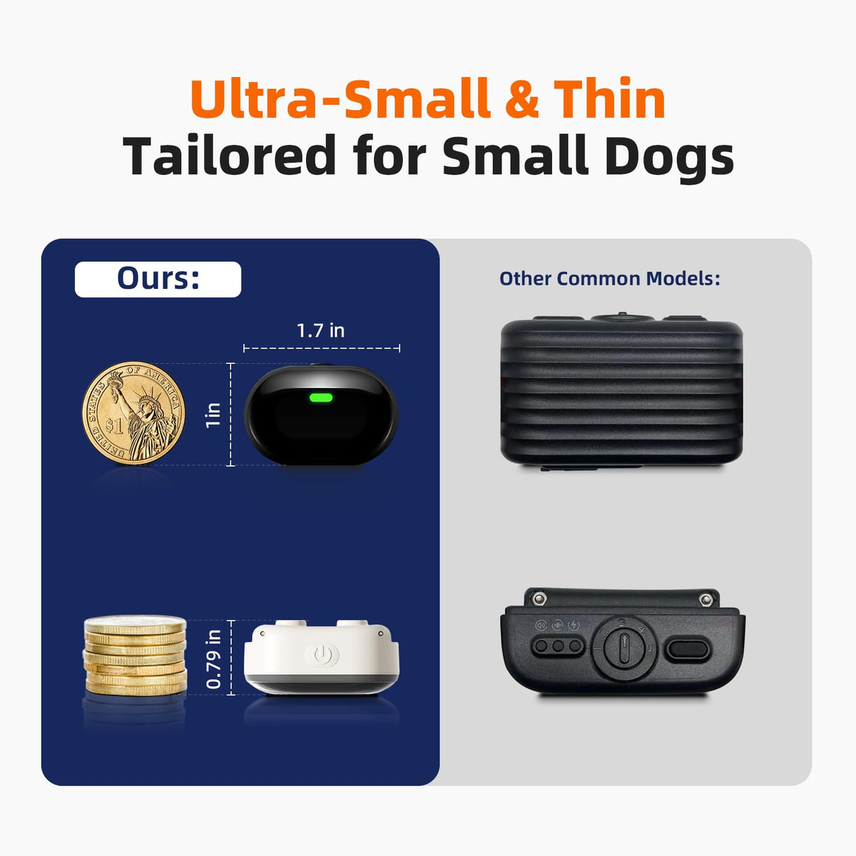 Ultra-Small Cat Training Collar with Remote, Waterproof, Rechargeable (Beige) I94626