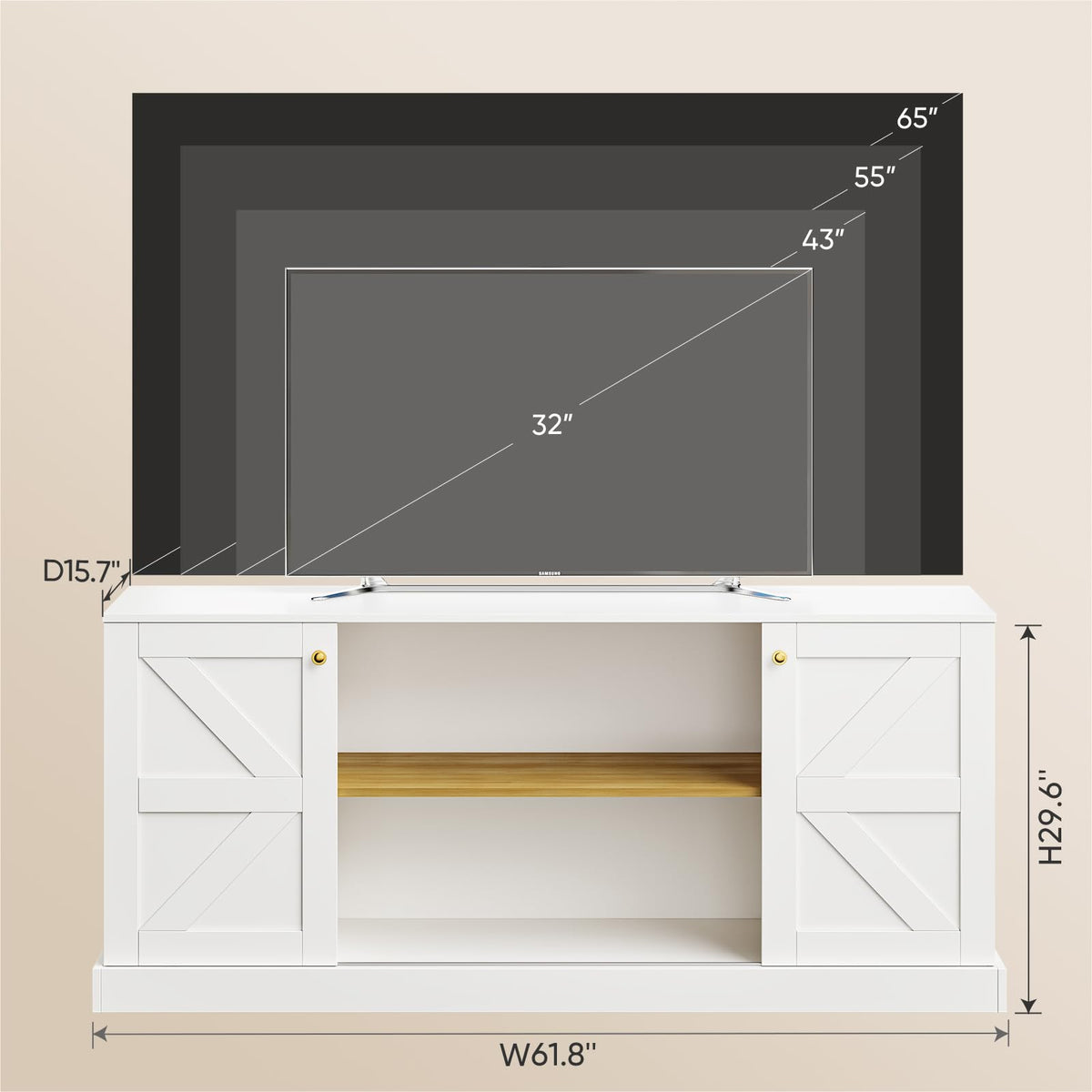 White TV Stand Entertainment Center X276164