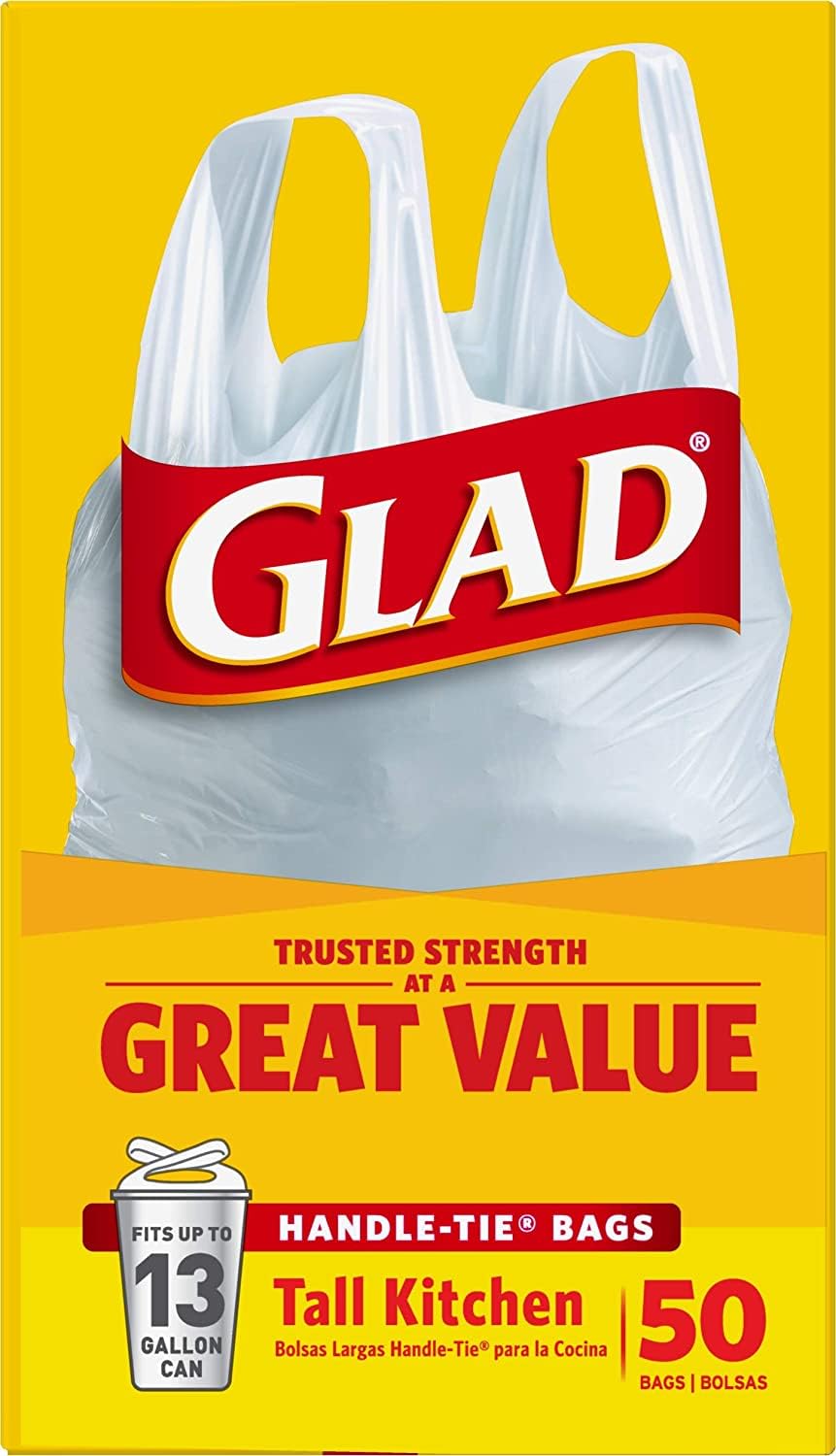 13 Gal. Tall Kitchen Handle-Tie Bags 50 ct Pack of 4 H899