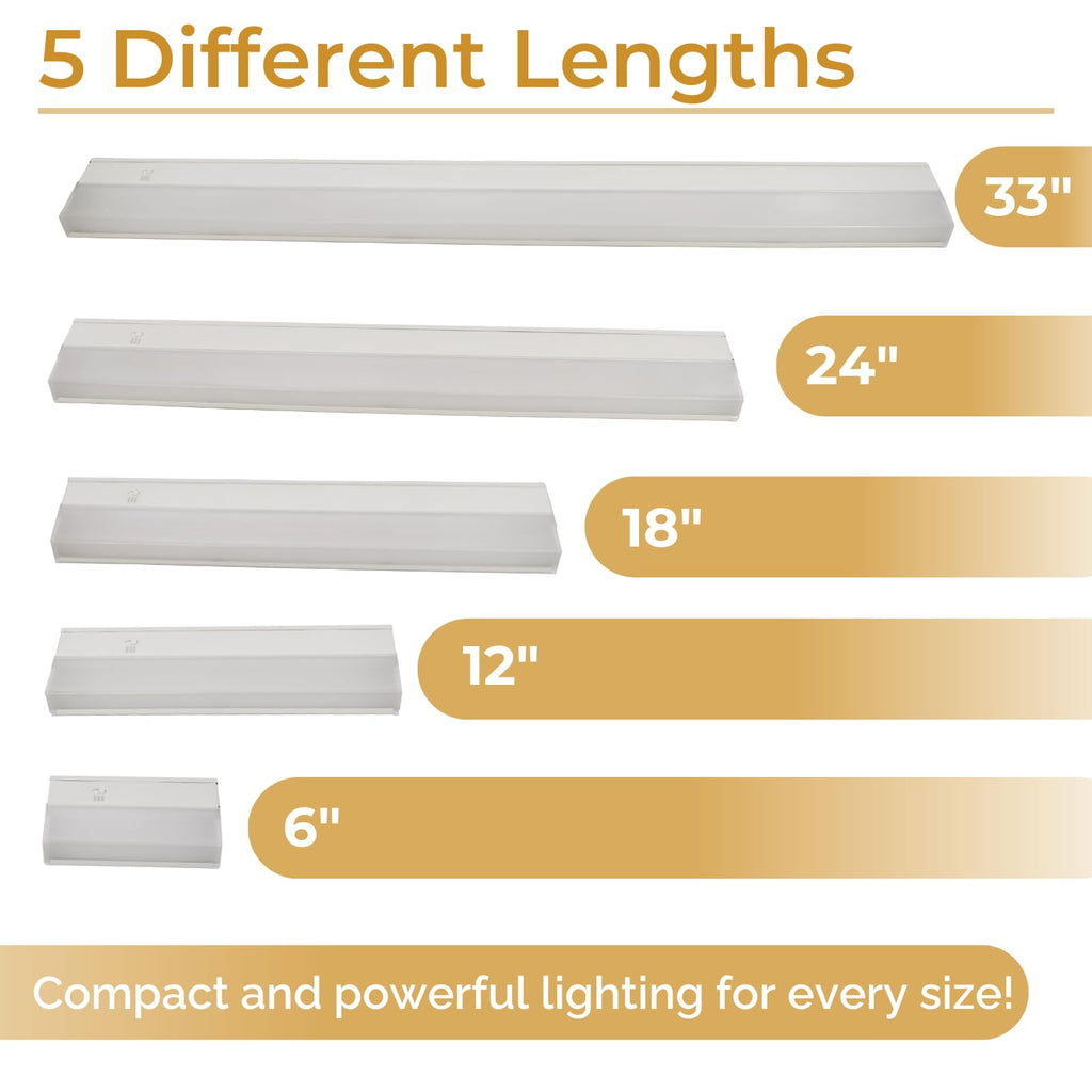 24-Inch LED Under Cabinet Light, Dimmable Color Selectable, 11W, White U836