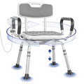 Swivel Shower Chair with Arms & Back, 5-Level Height Adjustable, 300 lbs I111295