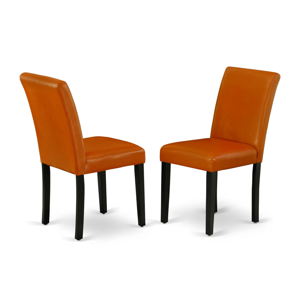 Baked Bean Faux Leather Upholstered Dining Chairs Set of 2 Q627850