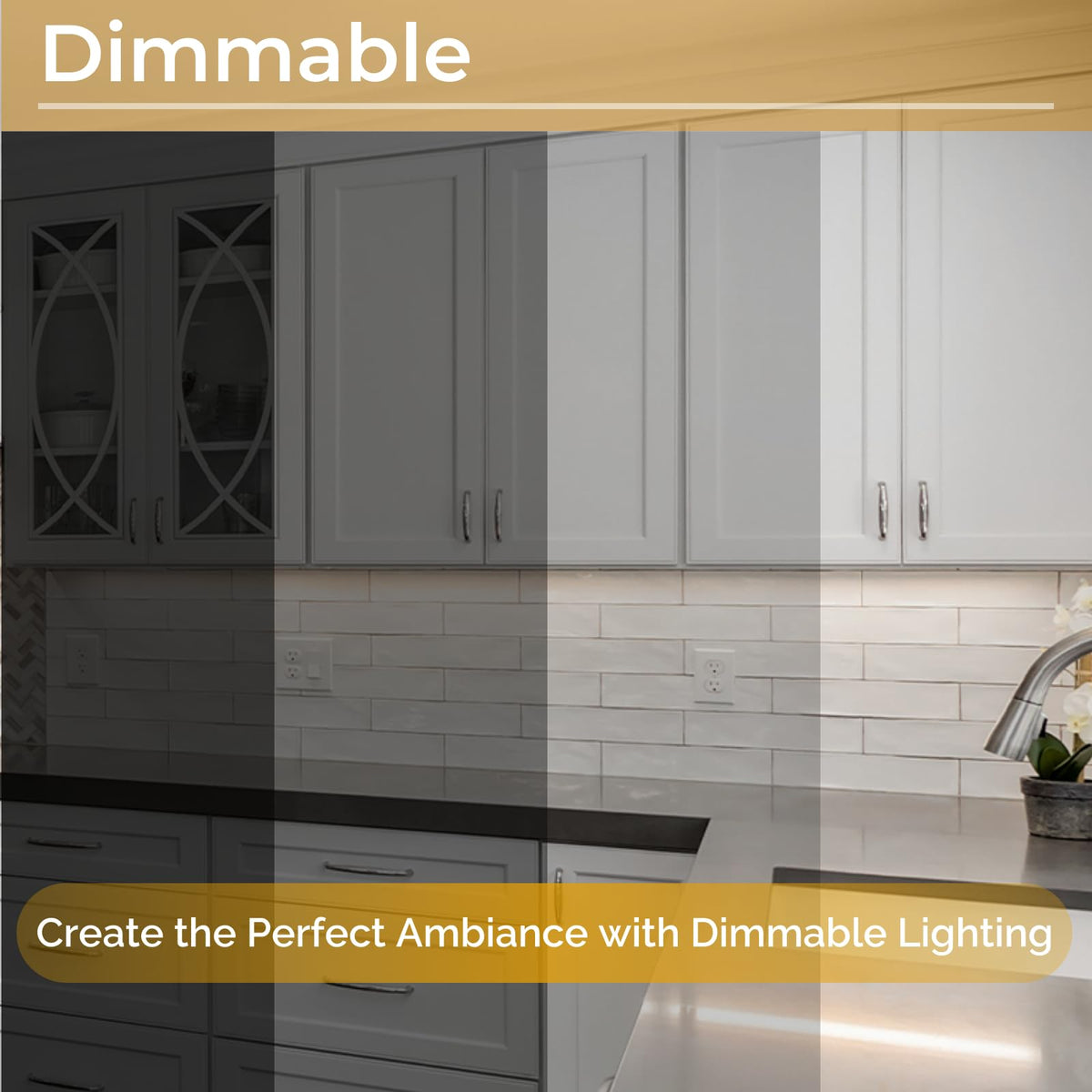 24-Inch LED Under Cabinet Light, Dimmable Color Selectable, 11W, White U836