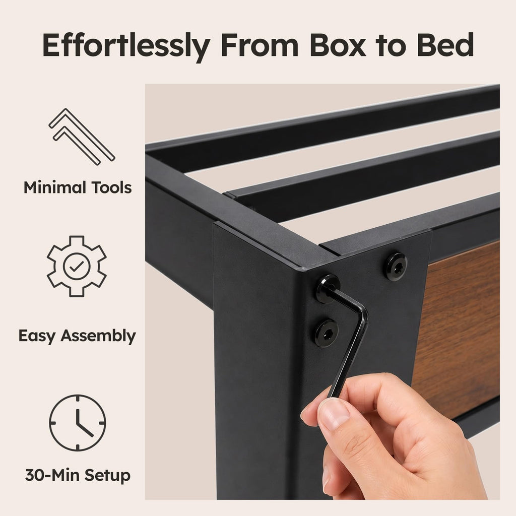 Queen Size Bed Frame with Storage Headboard K47647