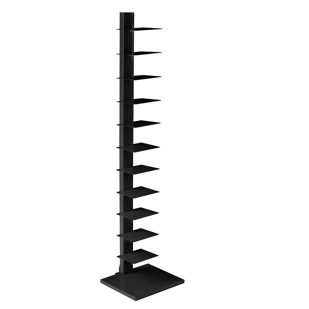 Black 12 Shelf Metal Book Tower I128