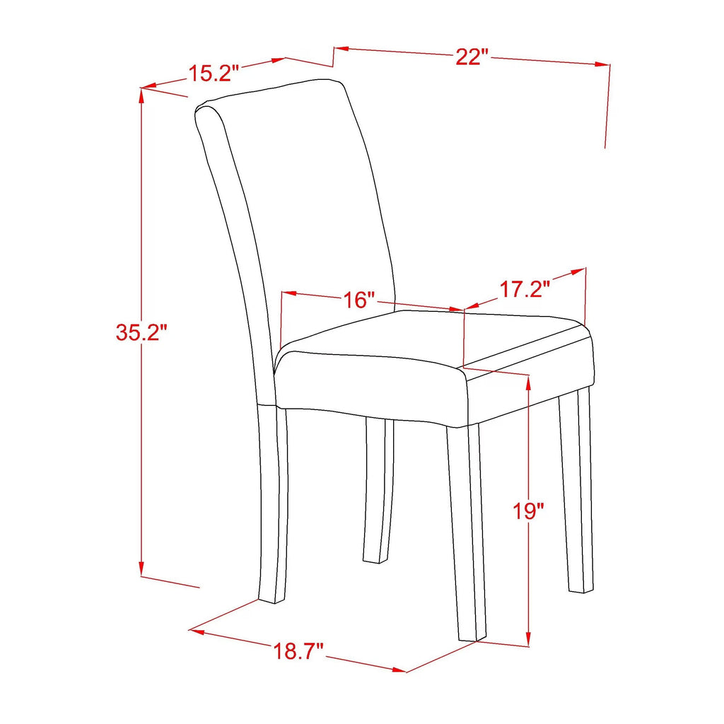 Baked Bean Faux Leather Upholstered Dining Chairs Set of 2 Q627850