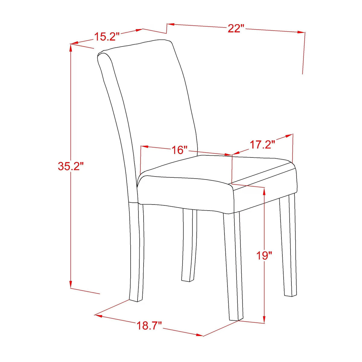 Baked Bean Faux Leather Upholstered Dining Chairs Set of 2 Q627850