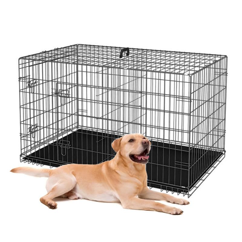24-Inch Folding Metal Dog Crate with Removable Tray N61794