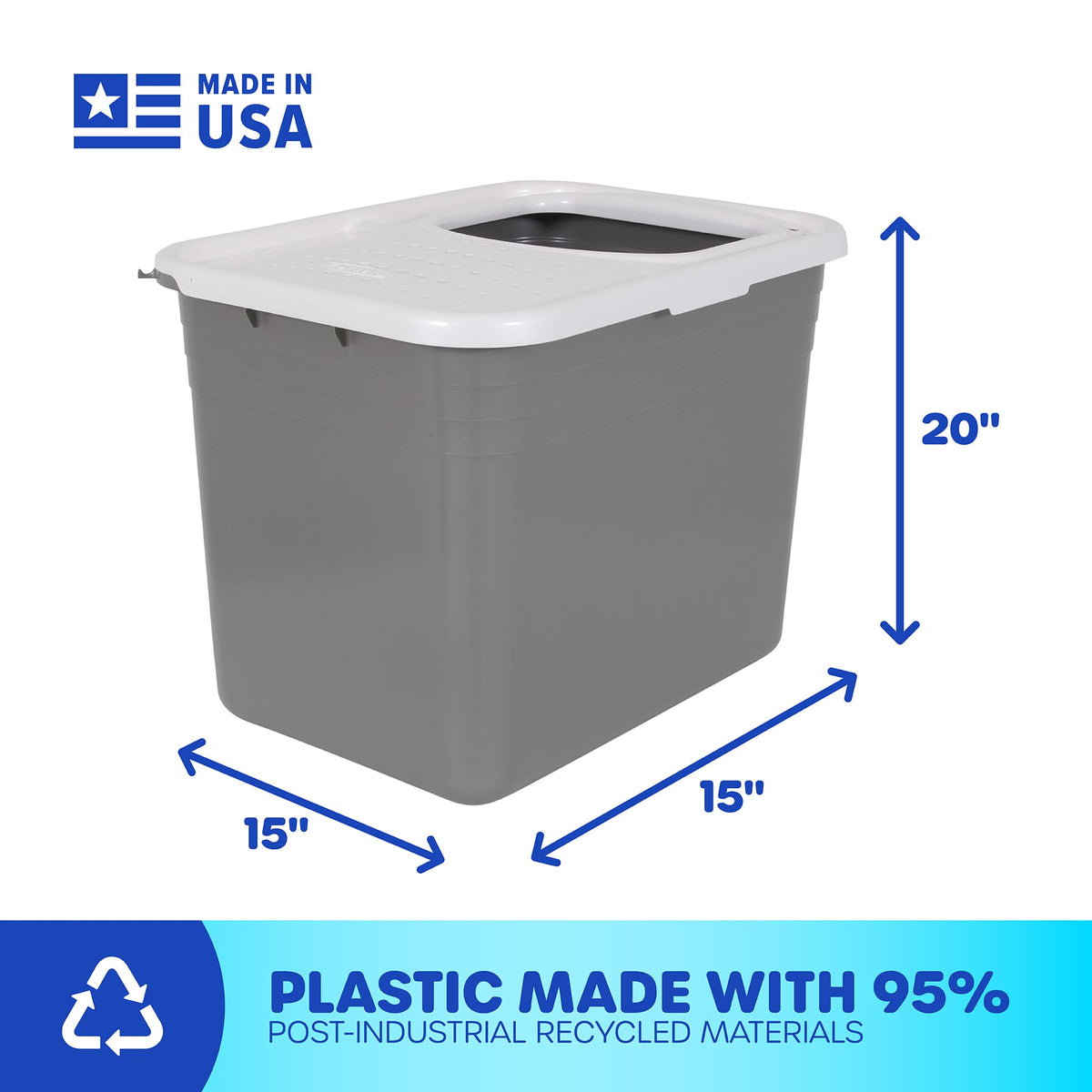 Enclosed Cat Litter Box with Hinged Lid E3652
