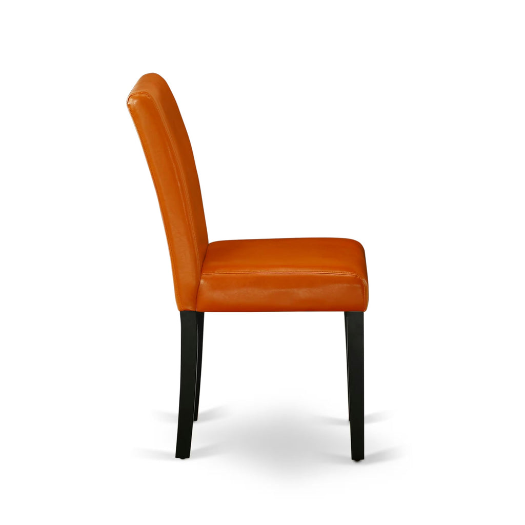 Baked Bean Faux Leather Upholstered Dining Chairs Set of 2 Q627850