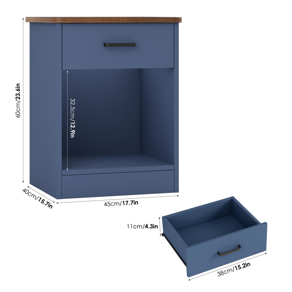 Nightstand Set of 2 with Drawer and Storage Shelf G710268
