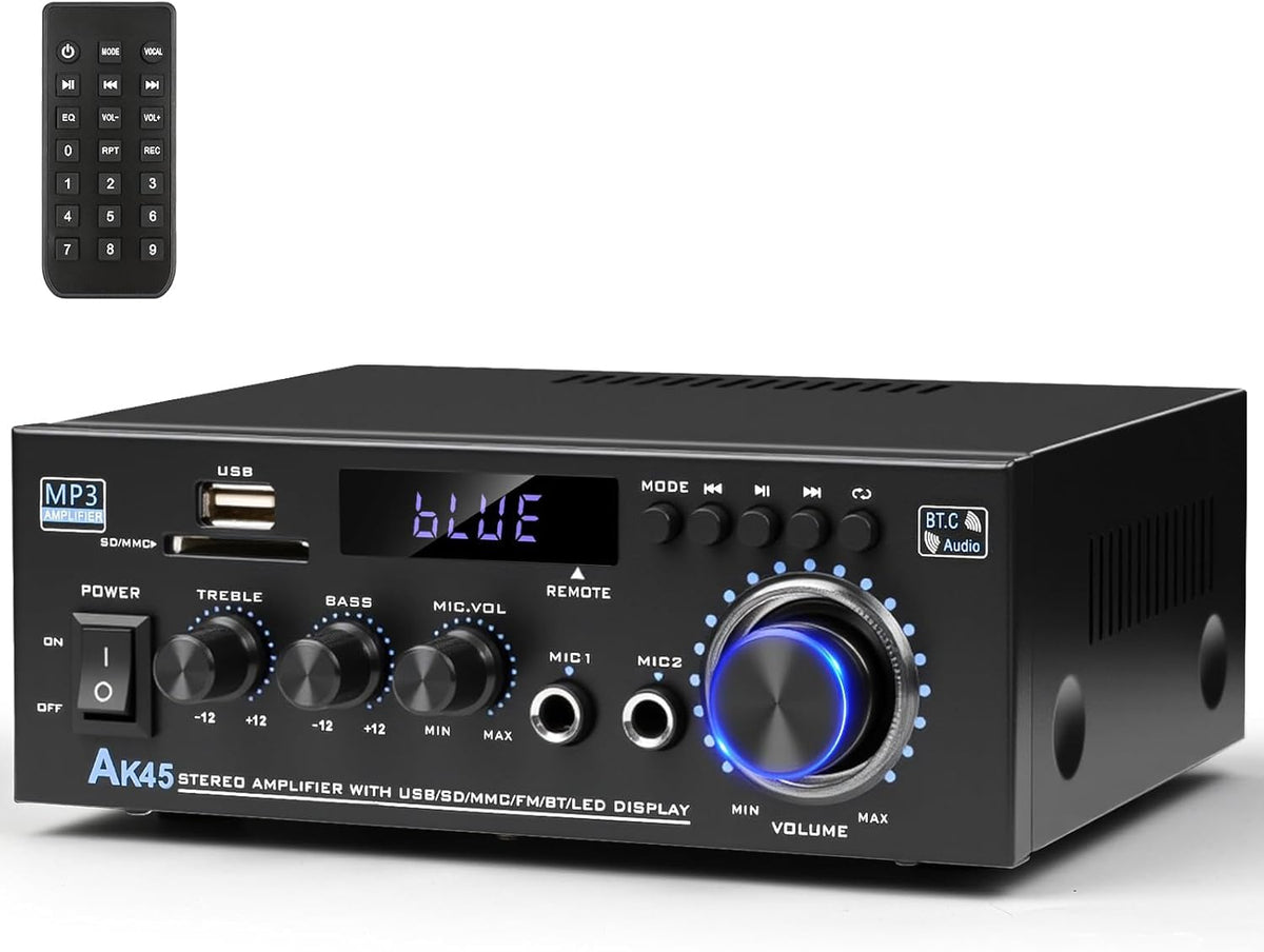 Bluetooth 5.0 Audio Amplifier 400W 2 Channel Stereo Receiver W6693