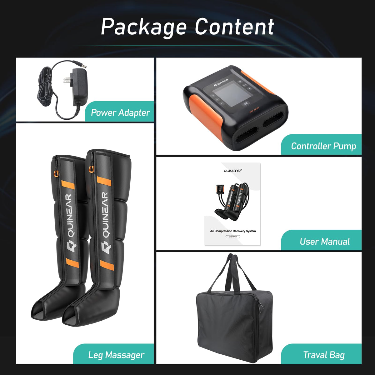 Cordless Air Compression Leg and Foot Massager V3072