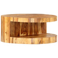 Round Solid Sheesham Wood Coffee Table 25.6"x11.8" N702