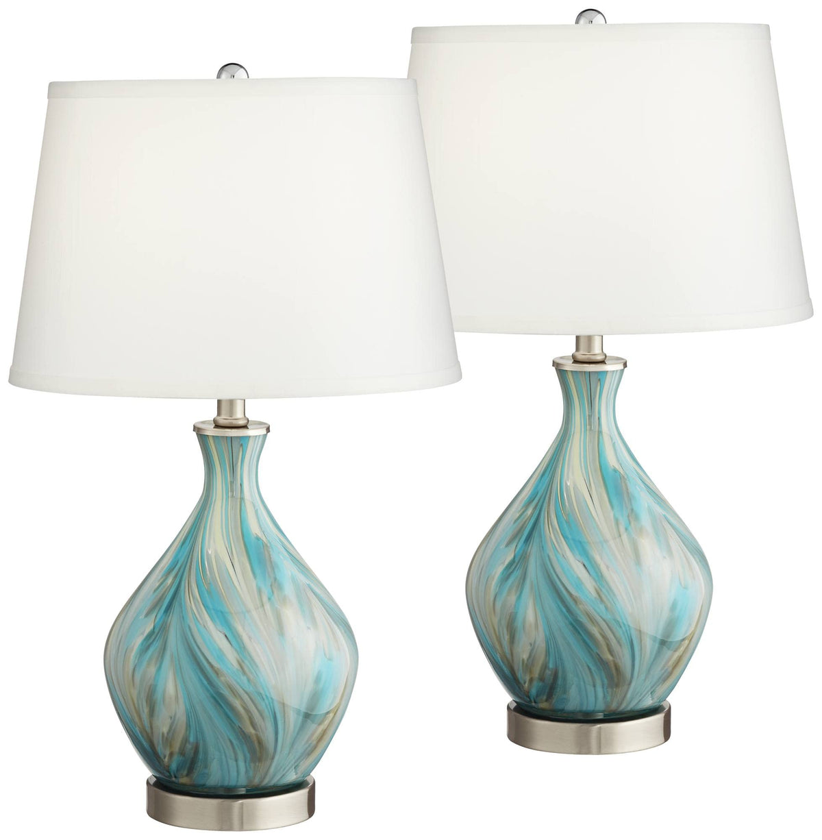 22" Art Glass Table Lamps Set of 2 D60726