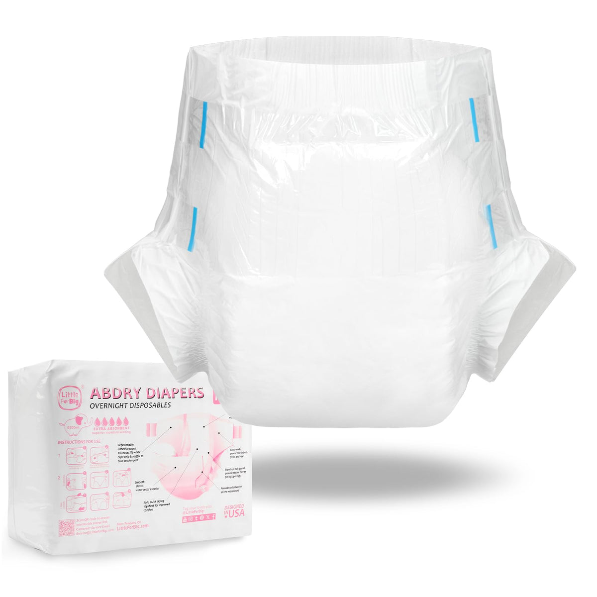 Adjustable Adult Diaper 10 Pieces White Medium P7994