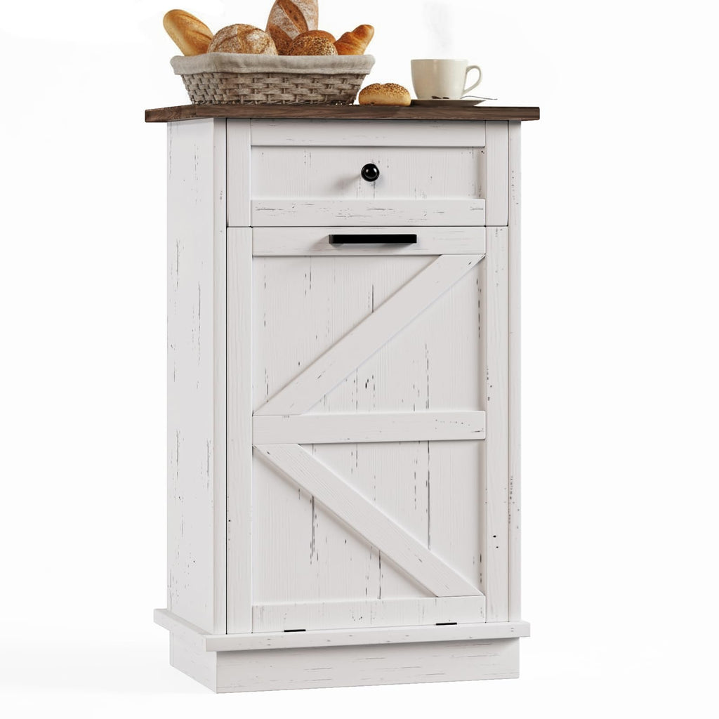 10 Gallon Tilt Out Trash Cabinet with Storage Drawer Z6406