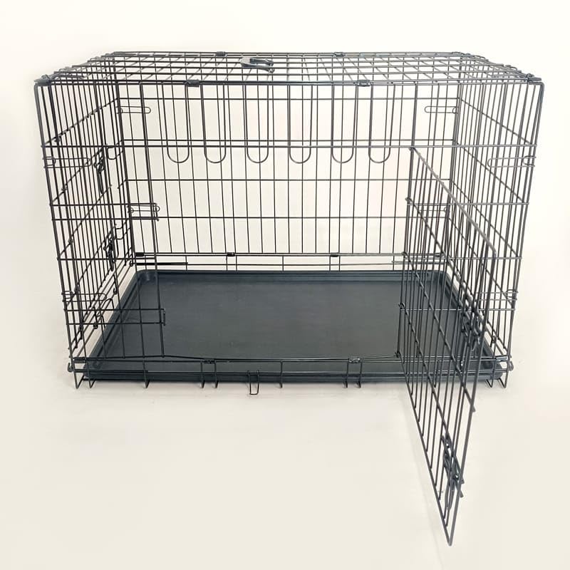 24-Inch Folding Metal Dog Crate with Removable Tray N61794