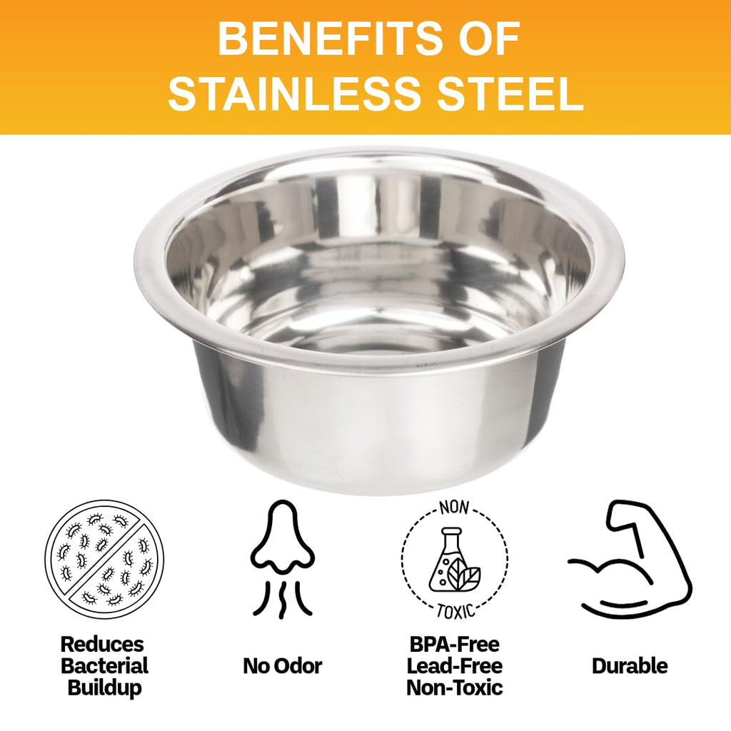 2.2 Cup Stainless Steel Dog Bowls Set of 2 S570216