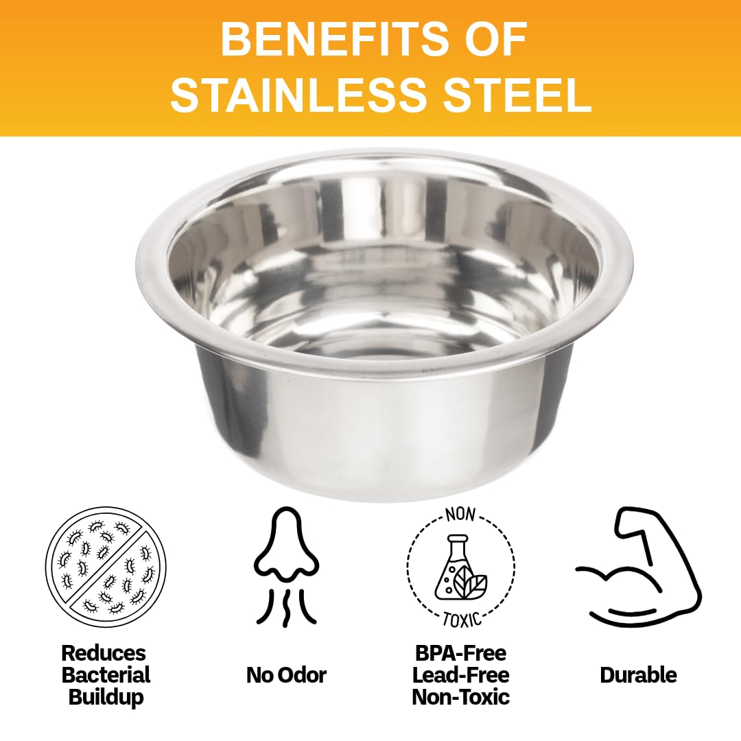 2.2 Cup Stainless Steel Dog Bowls Set of 2 S570216