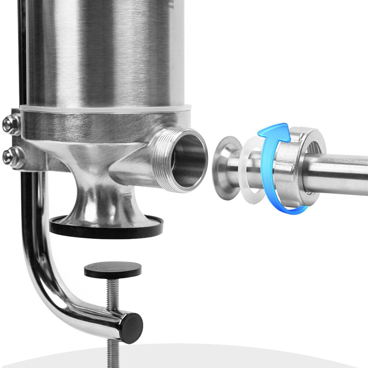 2.5 LBS Stainless Steel Sausage Stuffer with 4 Funnels G330033