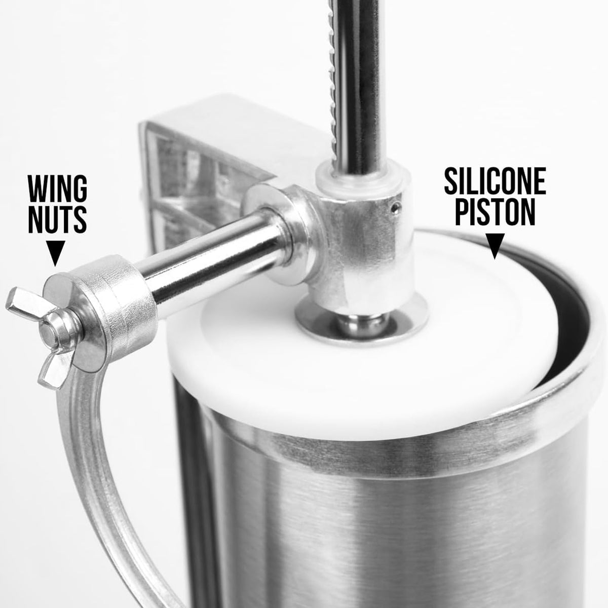 2.5 LBS Stainless Steel Sausage Stuffer with 4 Funnels G330033