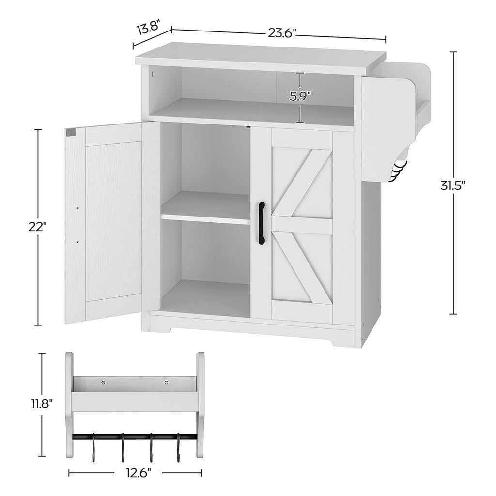 White Coffee Bar Cabinet with Storage E216988