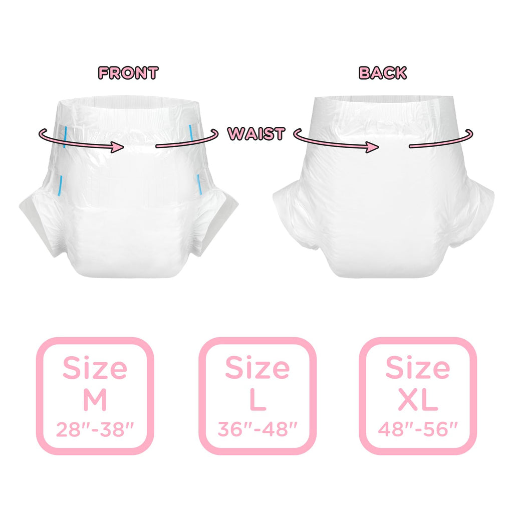 Adjustable Adult Diaper 10 Pieces White Medium P7994