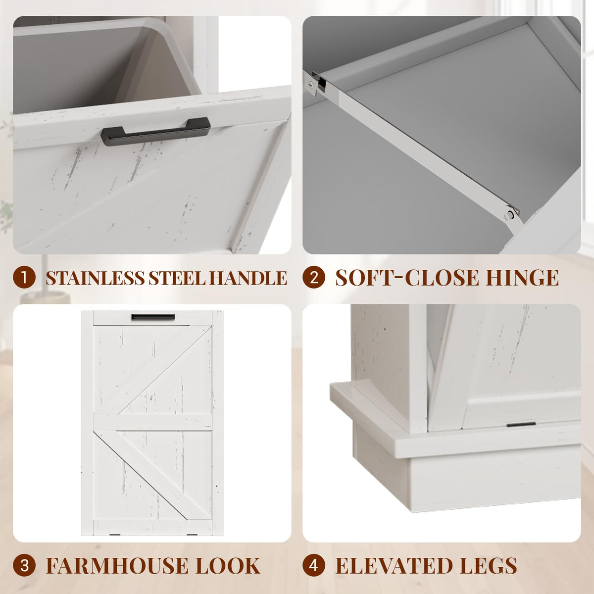 10 Gallon Tilt Out Trash Cabinet with Storage Drawer Z6406
