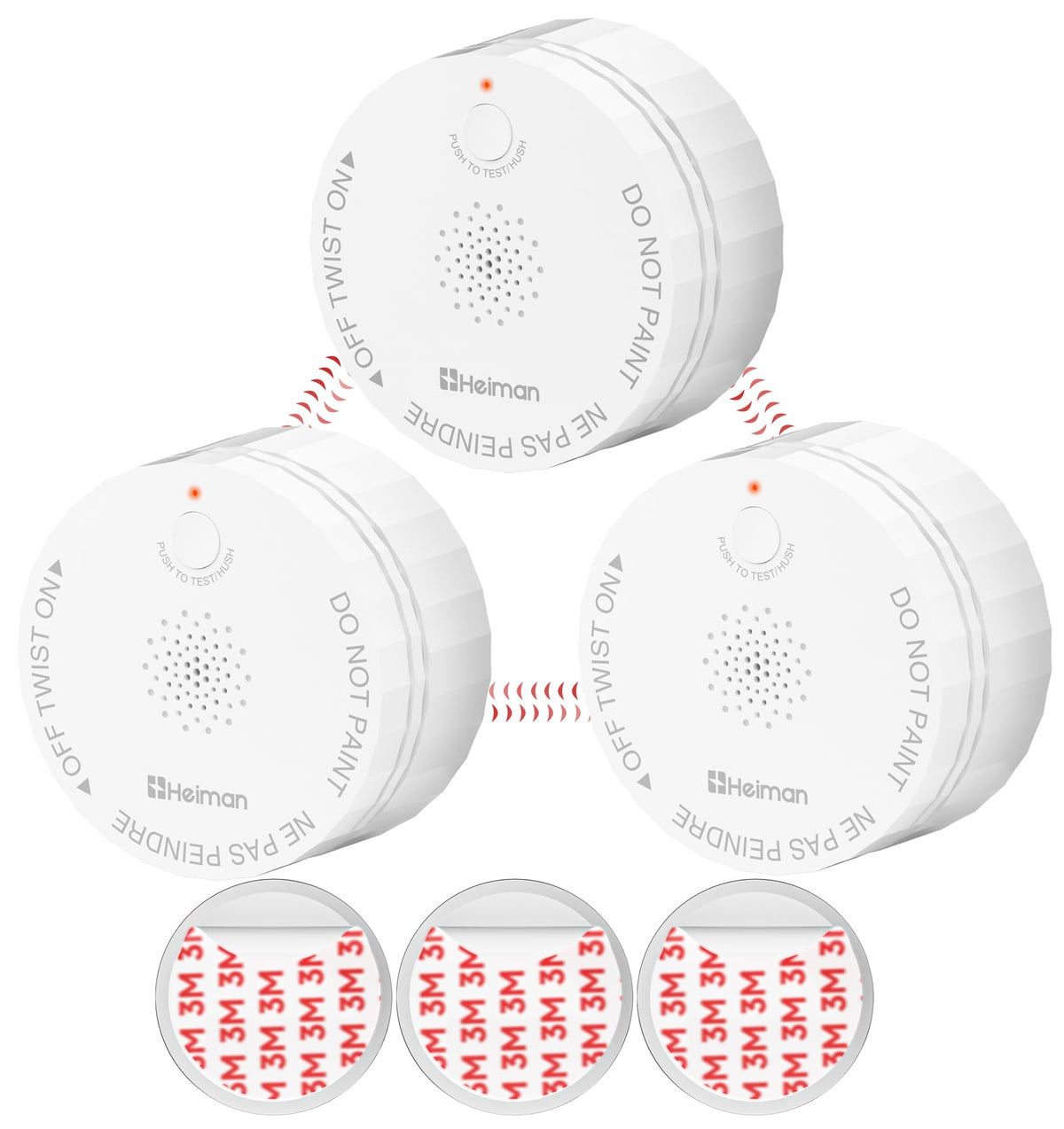 3 Pack Wireless Interconnected Smoke Detector G41332