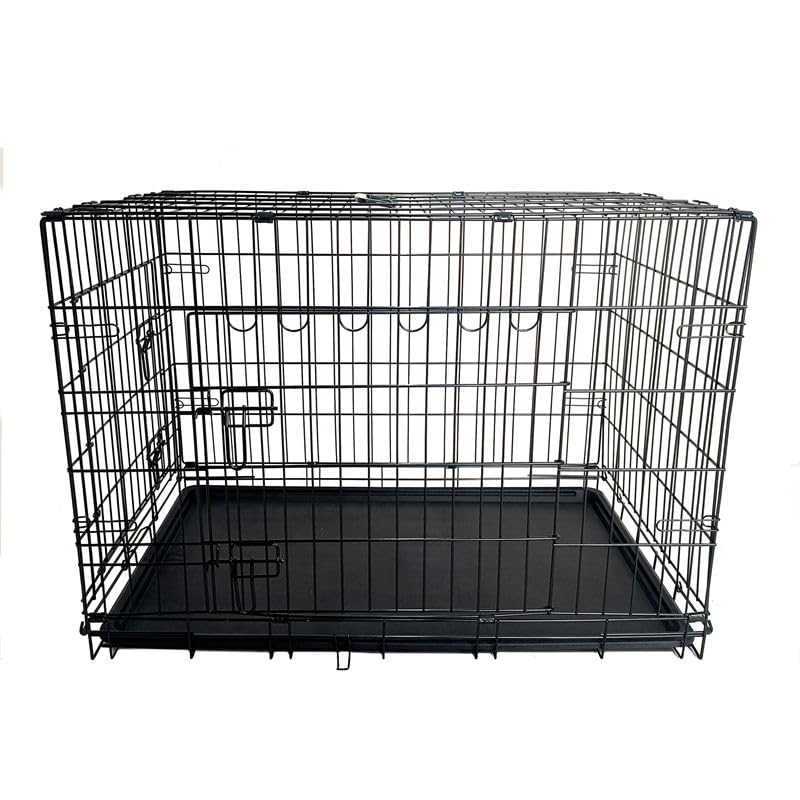 24-Inch Folding Metal Dog Crate with Removable Tray N61794