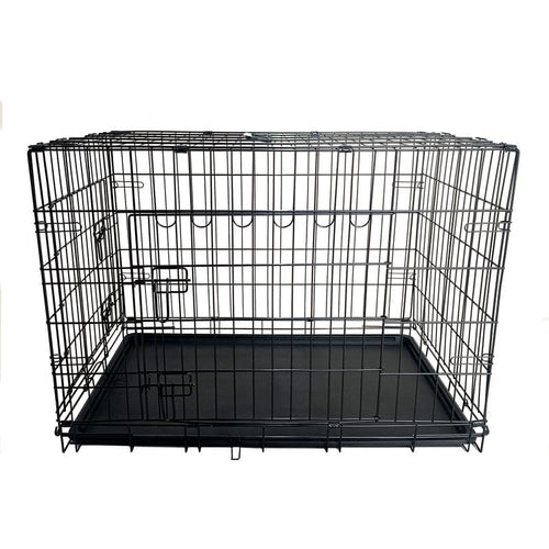 24-Inch Folding Metal Dog Crate with Removable Tray N61794