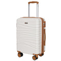 21" White Hardshell Carry On Luggage with Spinner Wheels E446