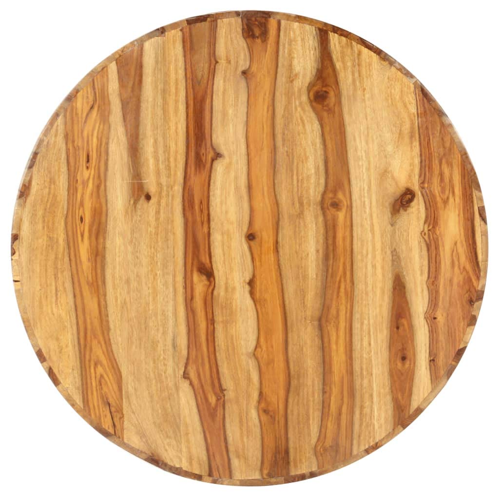 Round Solid Sheesham Wood Coffee Table 25.6"x11.8" N702