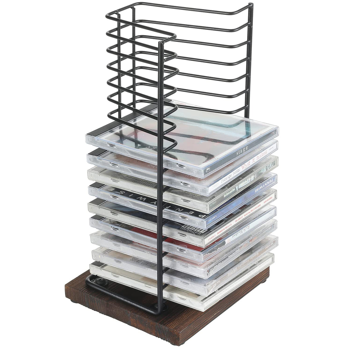 Black Metal CD Storage Rack Q5358