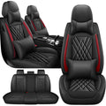 Black Red Full Set Car Seat Covers F15474