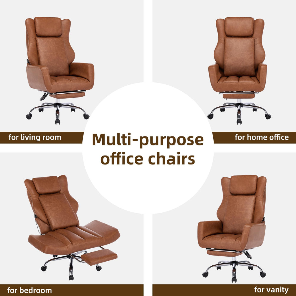 Brown Faux Leather Massage Office Chair N70511