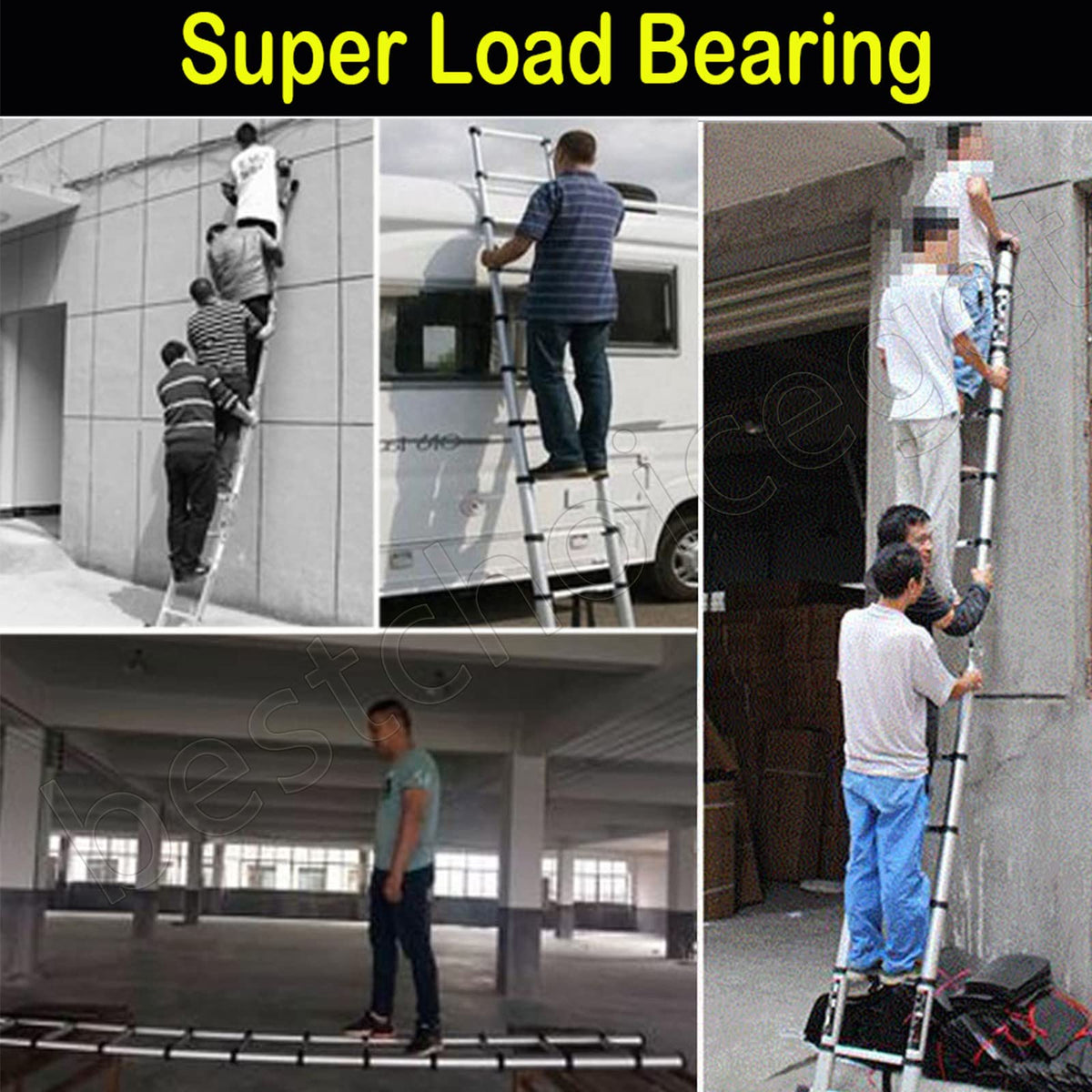 Aluminum Telescopic Extension Ladder 8.5ft-20.3ft Non-Slip W89994