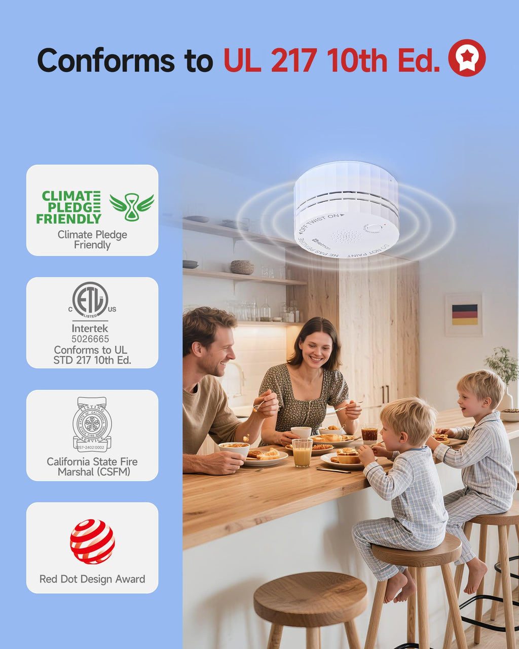 3 Pack Wireless Interconnected Smoke Detector G41332