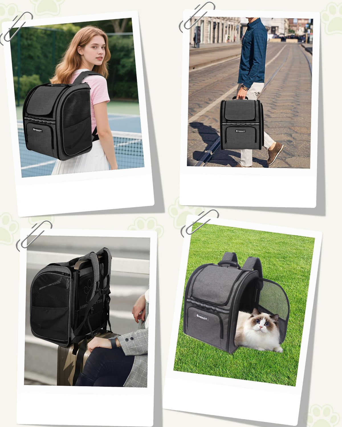 Dark Grey Breathable Mesh Cat Backpack Carrier B5126