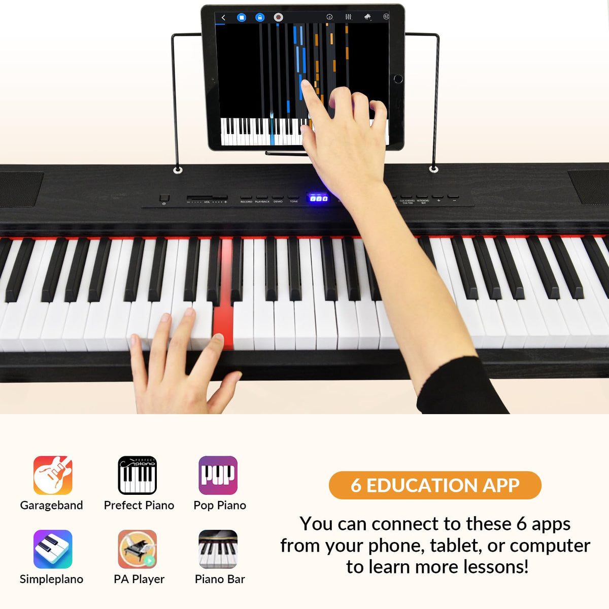 88 Key Semi Weighted Digital Piano with Stand M242