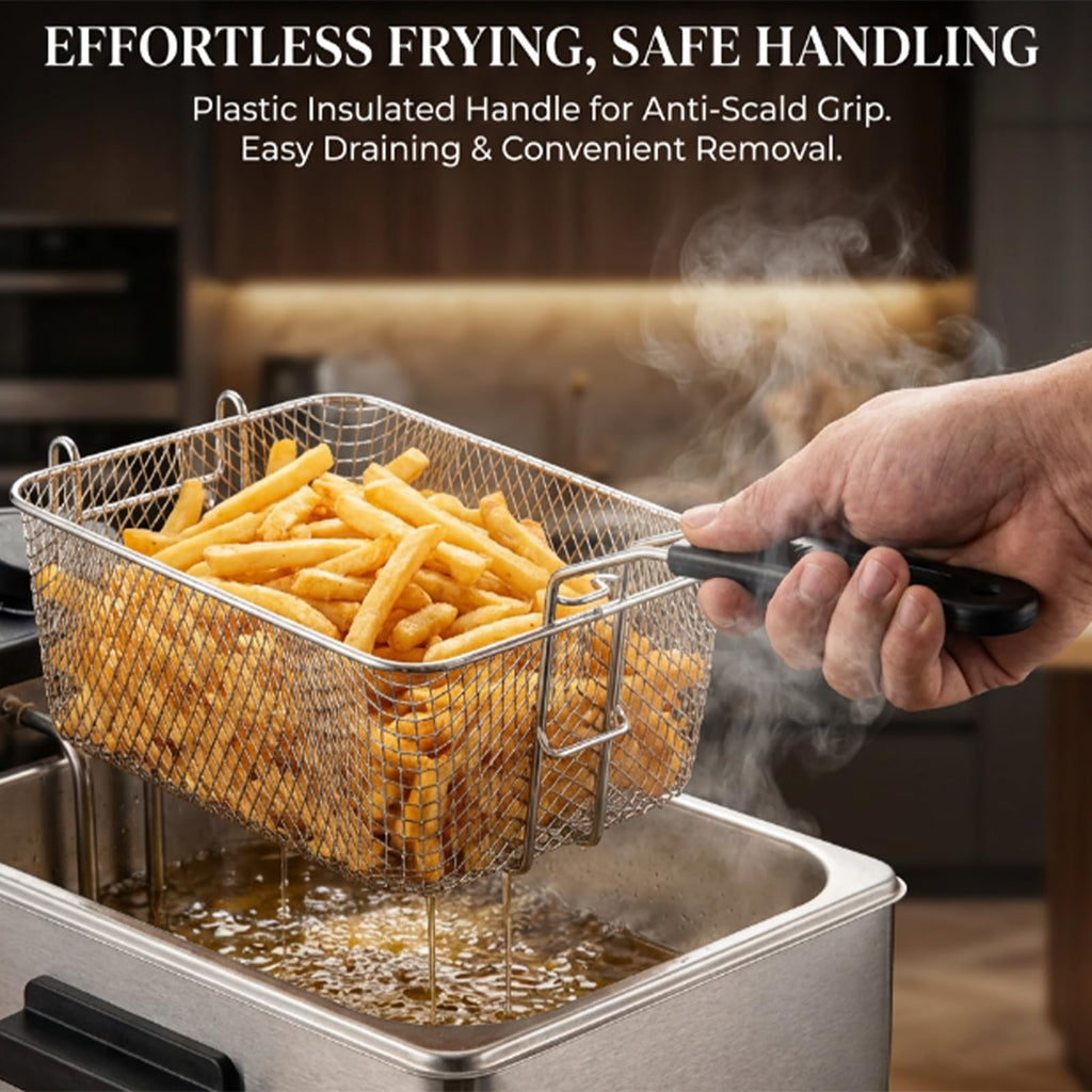 Stainless Steel Fry Basket with Detachable Handle W400066