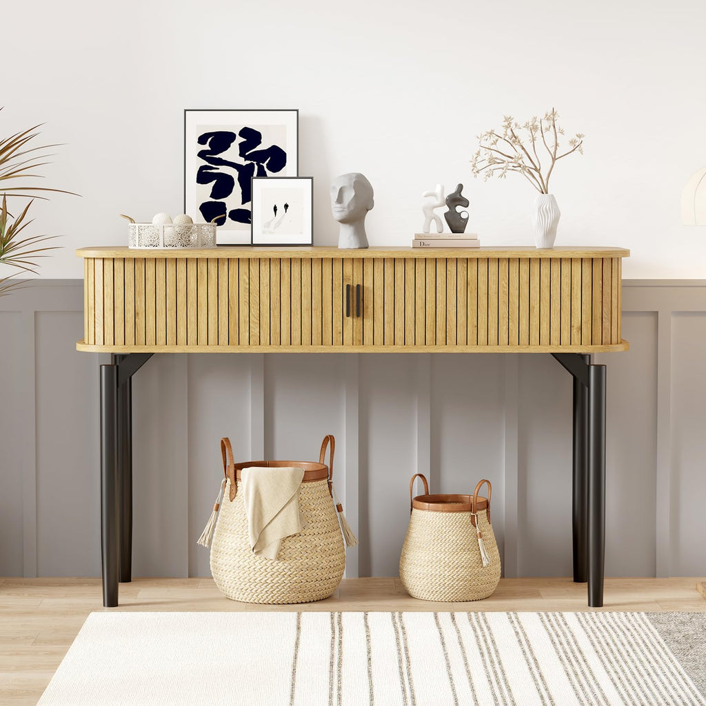 47 in Fluted Console Table with Storage U286